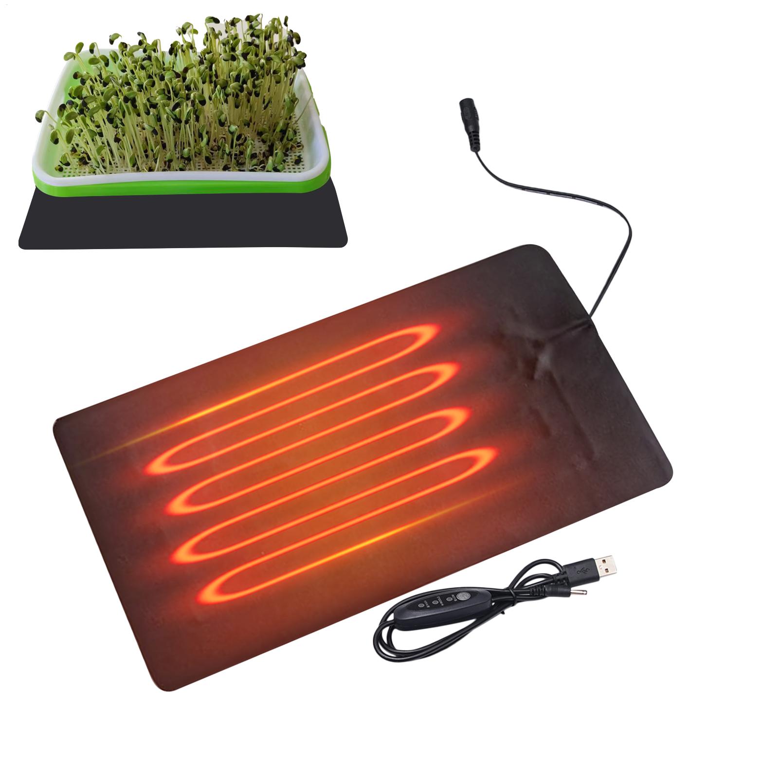 Seedling Heat Pad - 8,5 W USB-Sämlings-Wärmematten, 3 Pflanzenheizmatten mit